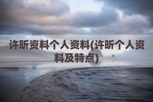 许昕资料个人资料(许昕个人资料及特点)