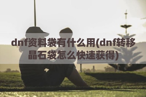 dnf资料袋有什么用(dnf转移晶石袋怎么快速获得)