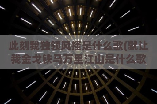 此刻我独领风搔是什么歌(就让我金戈铁马万里江山是什么歌)