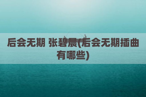 后会无期 张碧晨(后会无期插曲有哪些)