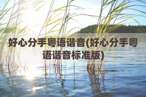好心分手粤语谐音(好心分手粤语谐音标准版)
