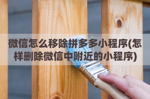 微信怎么移除拼多多小程序(怎样删除微信中附近的小程序)