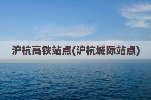 沪杭高铁站点(沪杭城际站点)