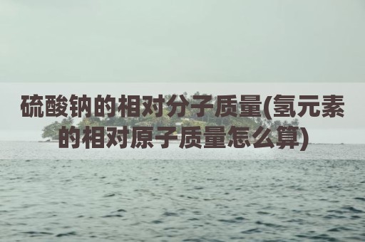 硫酸钠的相对分子质量(氢元素的相对原子质量怎么算)