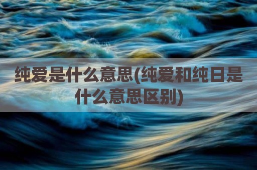 纯爱是什么意思(纯爱和纯日是什么意思区别)