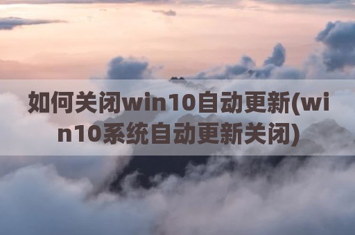 如何关闭win10自动更新(win10系统自动更新关闭)