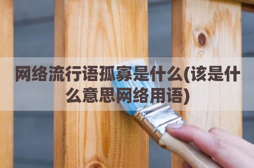 网络流行语孤寡是什么(该是什么意思网络用语)