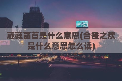 葳蕤菡萏是什么意思(合卺之欢是什么意思怎么读)