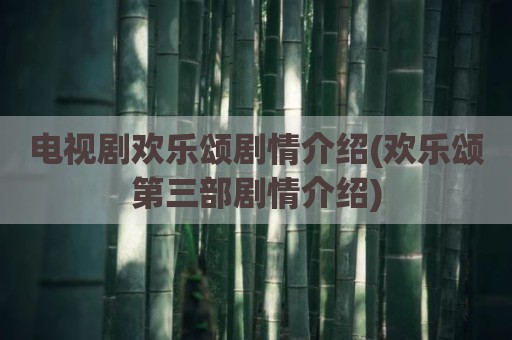 电视剧欢乐颂剧情介绍(欢乐颂第三部剧情介绍)