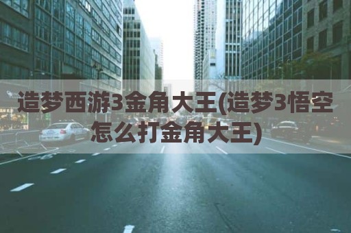 造梦西游3金角大王(造梦3悟空怎么打金角大王)