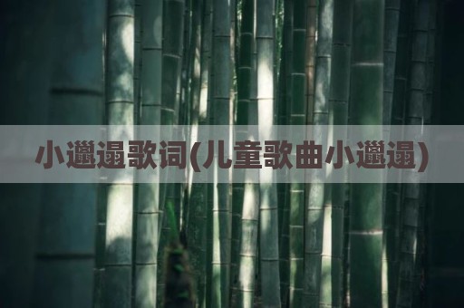 小邋遢歌词(儿童歌曲小邋遢)