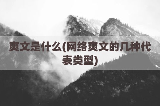 爽文是什么(网络爽文的几种代表类型)