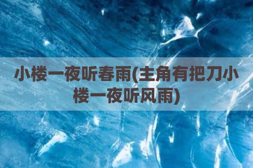 小楼一夜听春雨(主角有把刀小楼一夜听风雨)