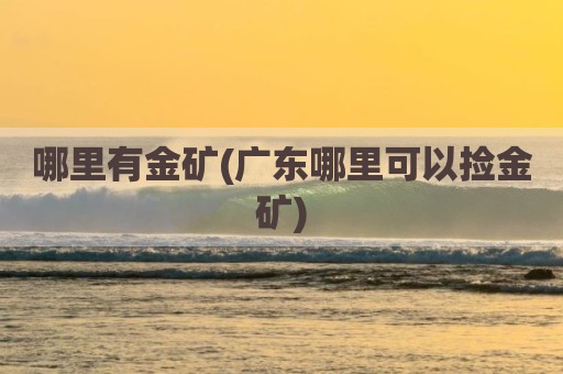 哪里有金矿(广东哪里可以捡金矿)