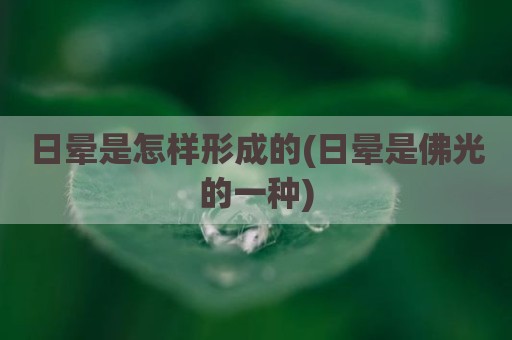 日晕是怎样形成的(日晕是佛光的一种)