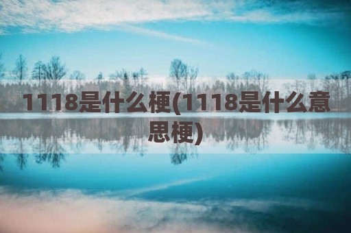 1118是什么梗(1118是什么意思梗)