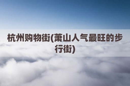 杭州购物街(萧山人气最旺的步行街)