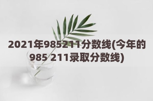 2021年985211分数线(今年的985 211录取分数线)