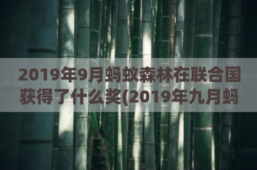 2019年9月蚂蚁森林在联合国获得了什么奖(2019年九月蚂蚁森林联合国)