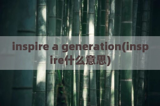 inspire a generation(inspire什么意思)