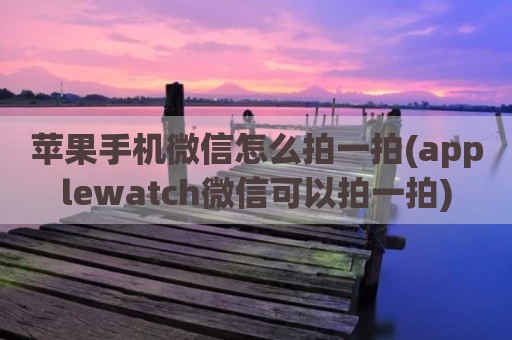 苹果手机微信怎么拍一拍(applewatch微信可以拍一拍)