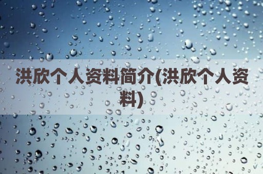 洪欣个人资料简介(洪欣个人资料)