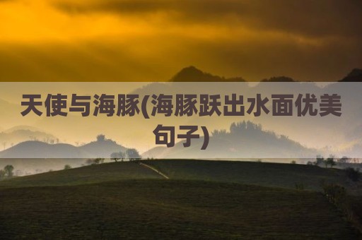 天使与海豚(海豚跃出水面优美句子)