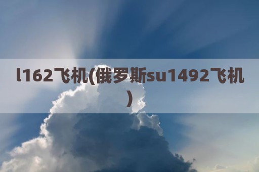 l162飞机(俄罗斯su1492飞机)