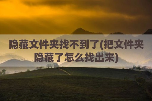 隐藏文件夹找不到了(把文件夹隐藏了怎么找出来)