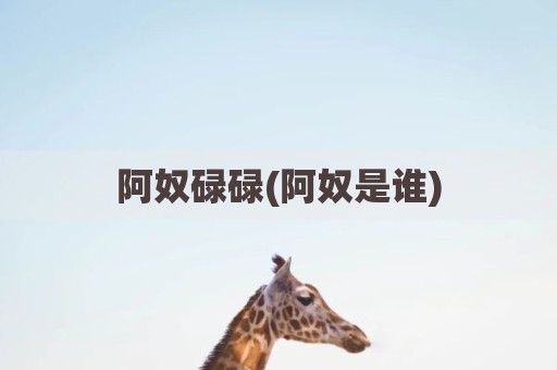 阿奴碌碌(阿奴是谁)