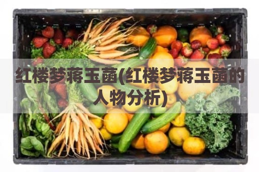 红楼梦蒋玉菡(红楼梦蒋玉菡的人物分析)