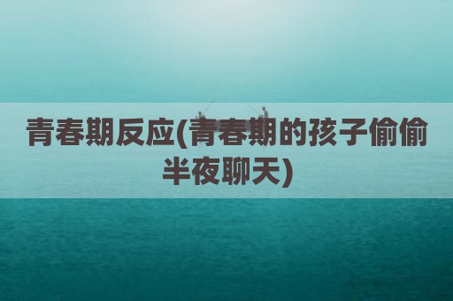 青春期反应(青春期的孩子偷偷半夜聊天)