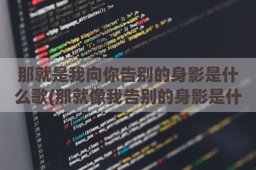 那就是我向你告别的身影是什么歌(那就像我告别的身影是什么歌名)