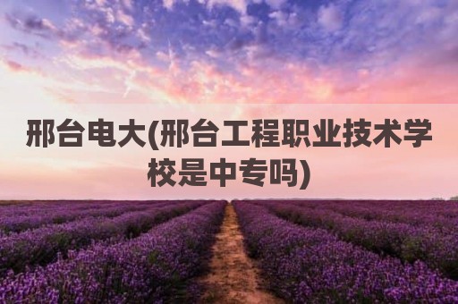 邢台电大(邢台工程职业技术学校是中专吗)