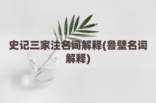 史记三家注名词解释(鲁壁名词解释)