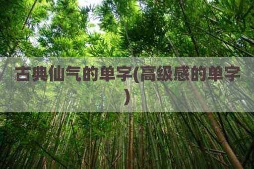 古典仙气的单字(高级感的单字)
