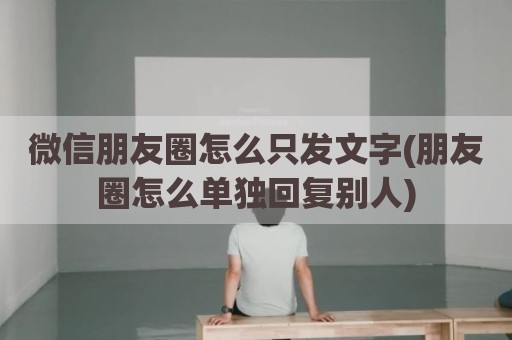 微信朋友圈怎么只发文字(朋友圈怎么单独回复别人)