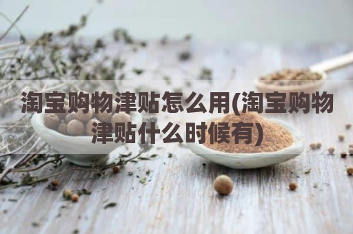 淘宝购物津贴怎么用(淘宝购物津贴什么时候有)
