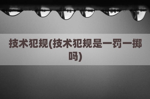 技术犯规(技术犯规是一罚一掷吗)