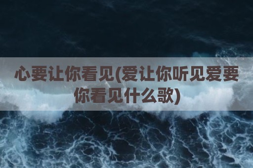 心要让你看见(爱让你听见爱要你看见什么歌)