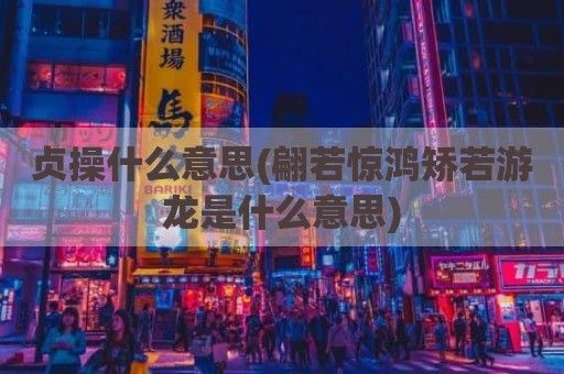 贞操什么意思(翩若惊鸿矫若游龙是什么意思)