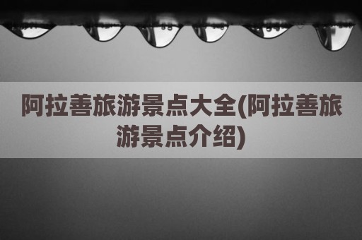 阿拉善旅游景点大全(阿拉善旅游景点介绍)