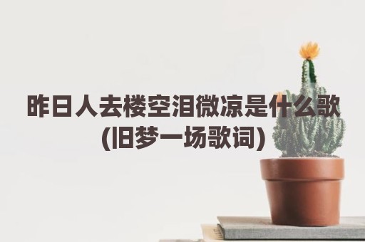 昨日人去楼空泪微凉是什么歌(旧梦一场歌词)