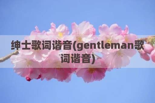 绅士歌词谐音(gentleman歌词谐音)
