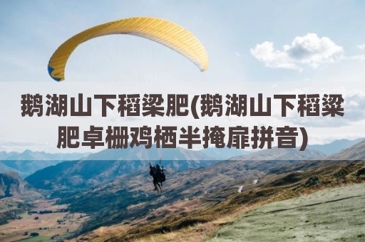 鹅湖山下稻梁肥(鹅湖山下稻粱肥卓栅鸡栖半掩扉拼音)