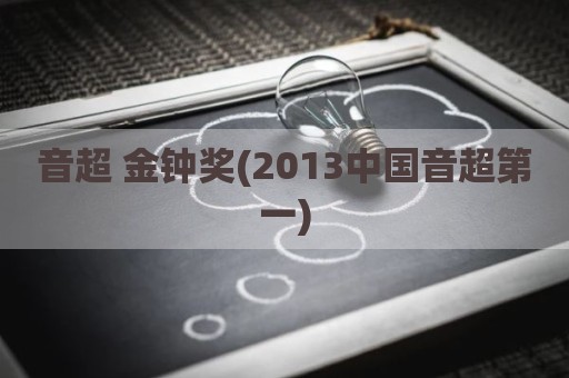 音超 金钟奖(2013中国音超第一)