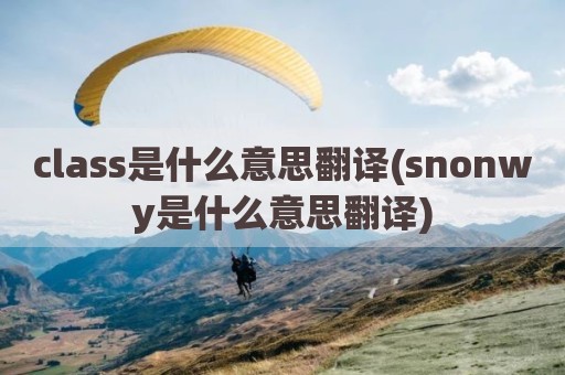 class是什么意思翻译(snonwy是什么意思翻译)