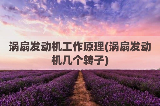 涡扇发动机工作原理(涡扇发动机几个转子)
