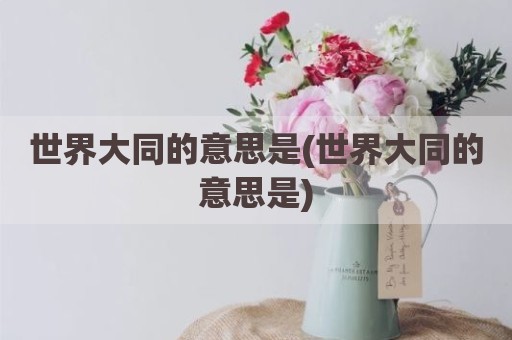 世界大同的意思是(世界大同的意思是)
