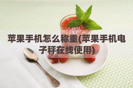 苹果手机怎么称重(苹果手机电子秤在线使用)